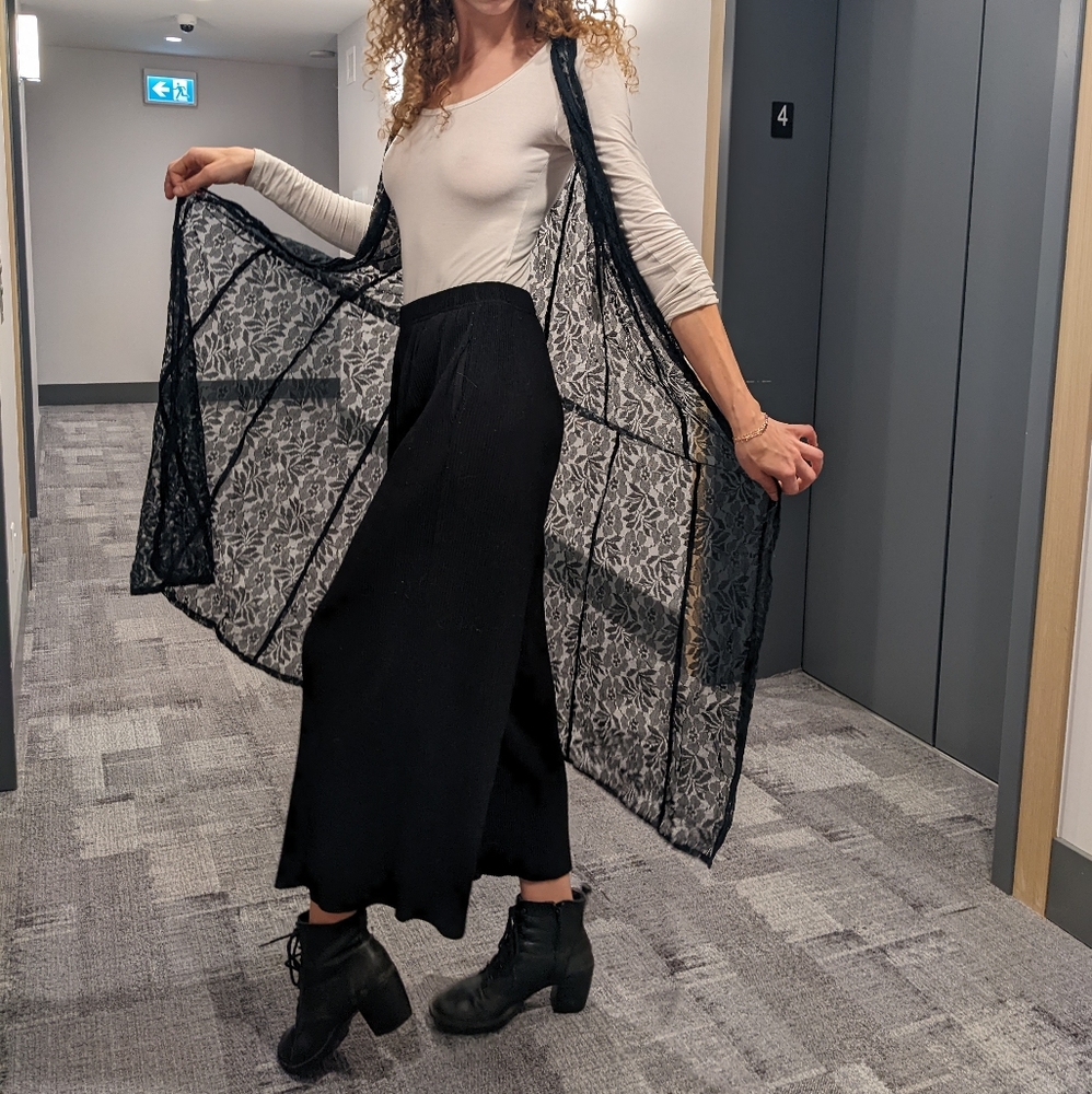 Vintage black lace cardigan